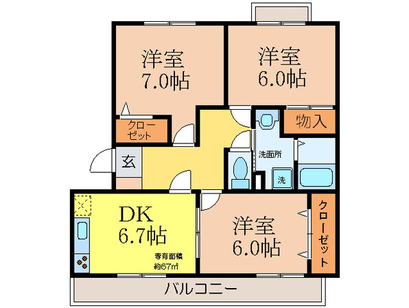 アヴニールセゾンの物件間取画像